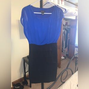 Blue black cocktail dress